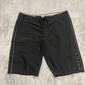 O'Neill Hyperfreak Black HyperDry Board Shorts Men's Size 34